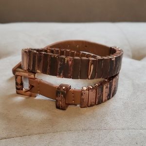 Rose Gold and Leater Michael Kors wrap bracelet